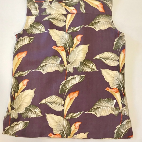TOMMY BAHAMA Purple Tropical Sleeveless Buttondown - Picture 6 of 7